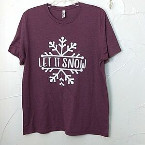 Let It Snow Graphics‎ Women's Size 2XL   T - Shirt Bella Canvas Winter Holiday